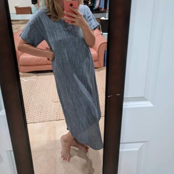 Denim Maxi Dress (nursing friendly) - Picture 3 of 4